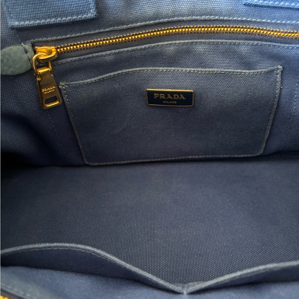 Prada Canapa blue denim tote - Picture 8 of 14